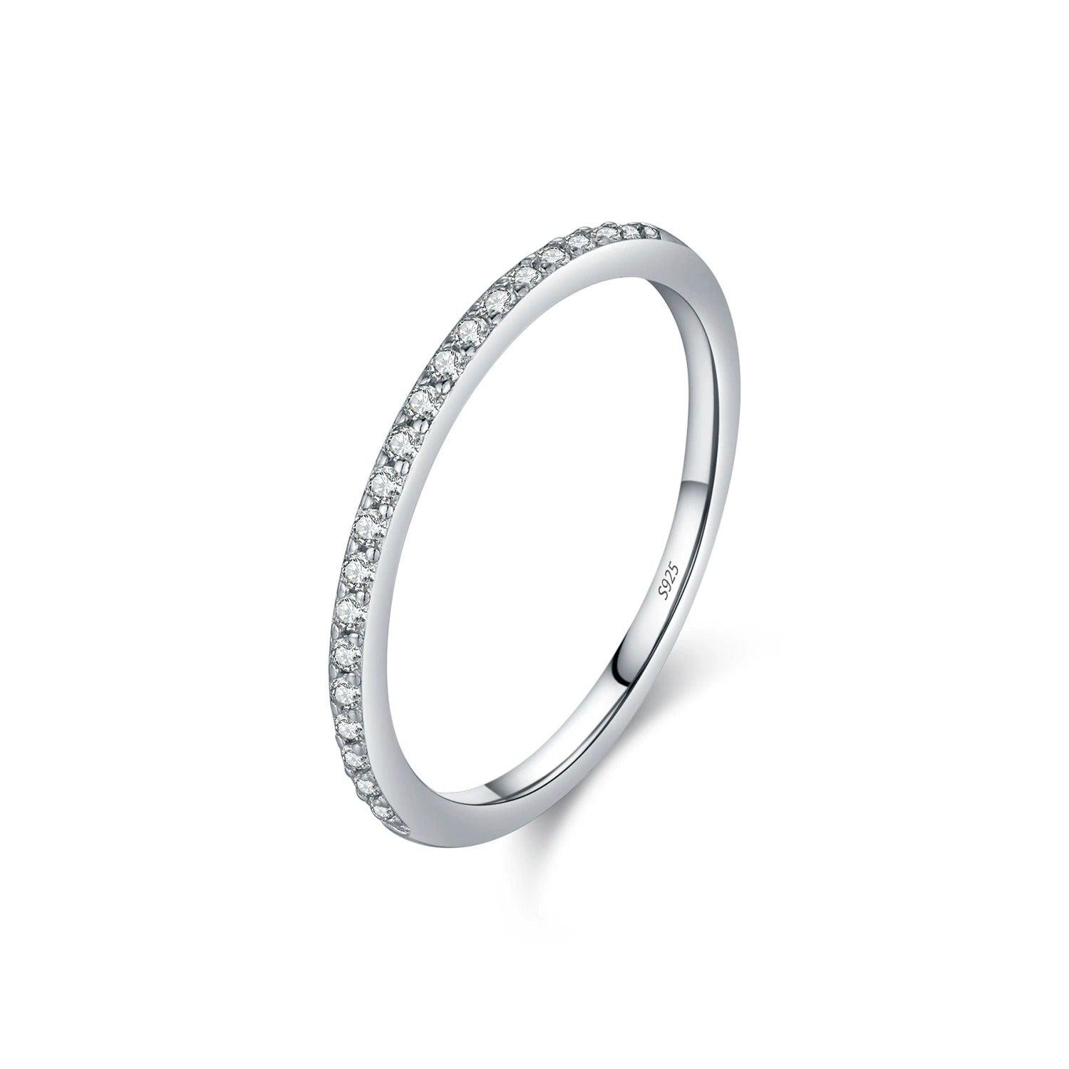 Ariana Pavé Silver Ring with Sparkling Crystal Accents