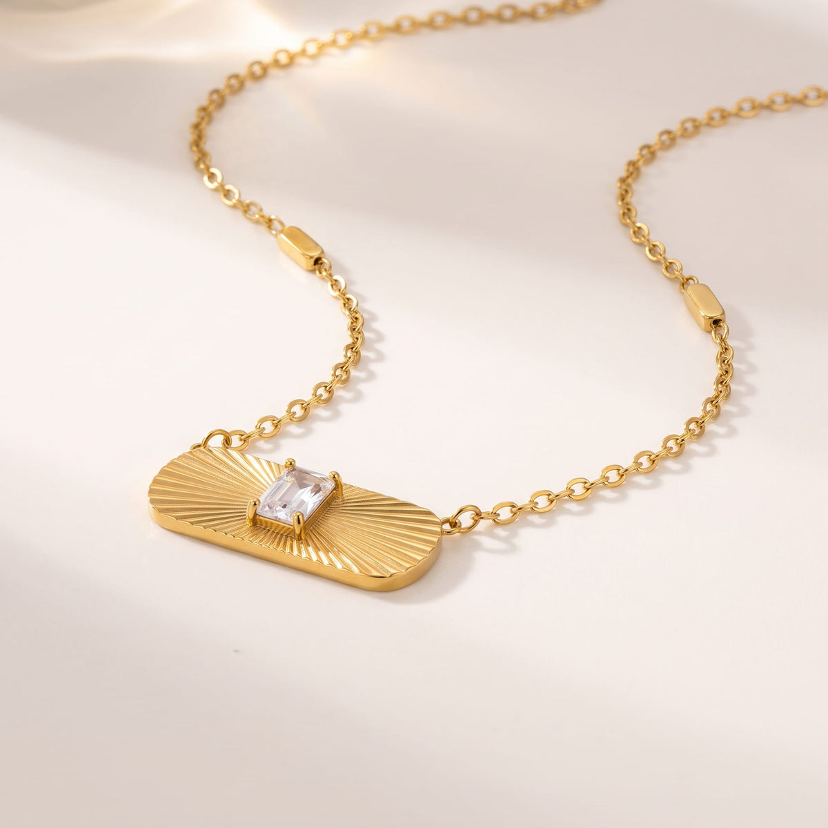 Sunburst Tag Necklace