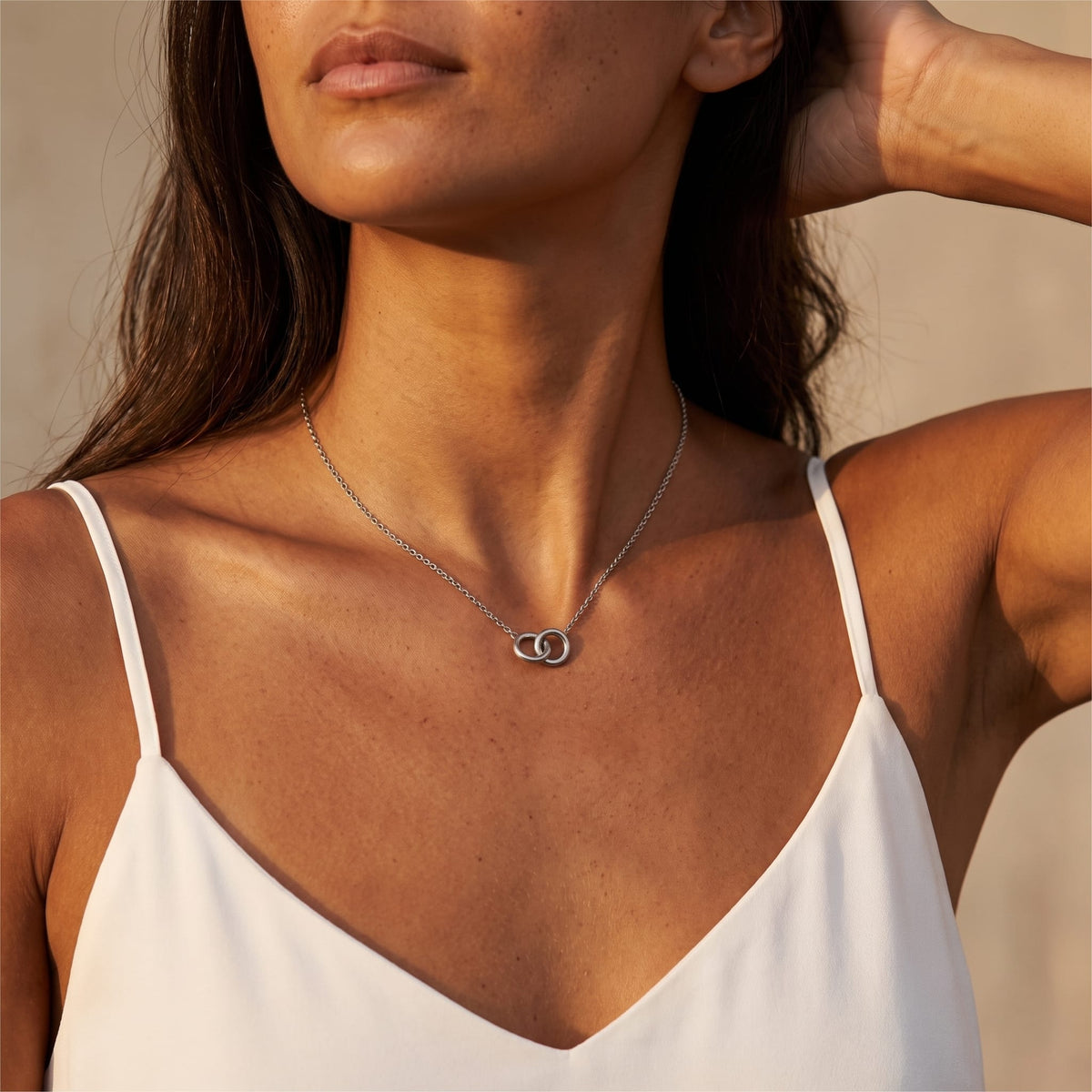 Silver Interlock Necklace