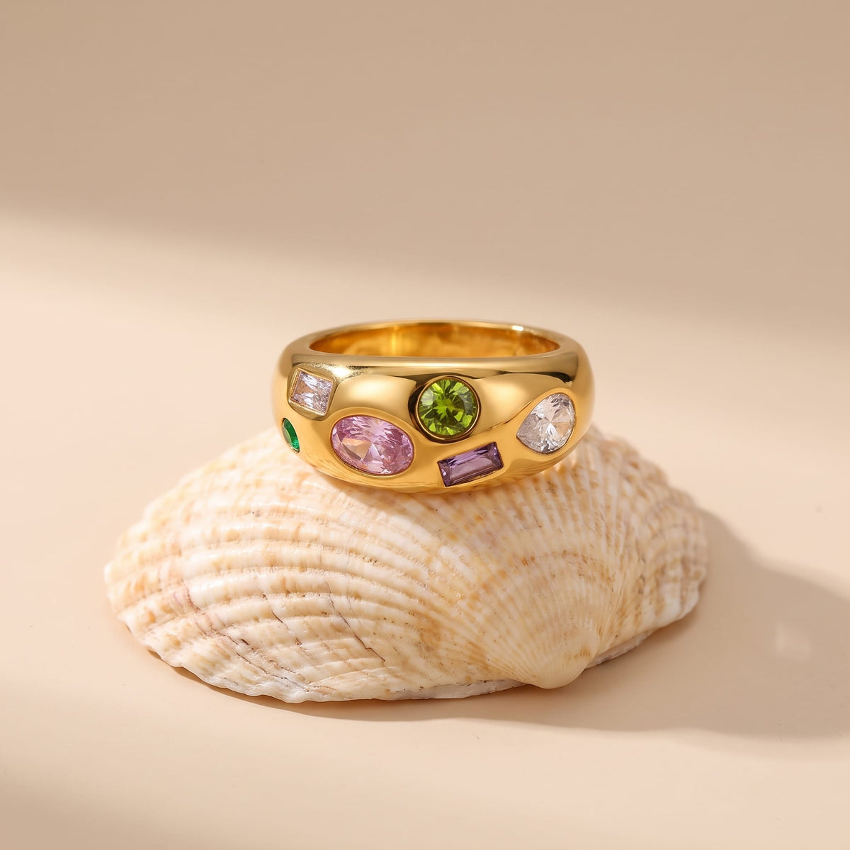 Multicolour Dome Ring