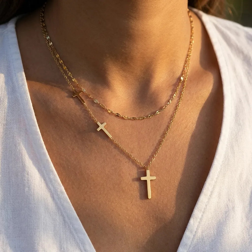 Amelia Cross Layer Necklace