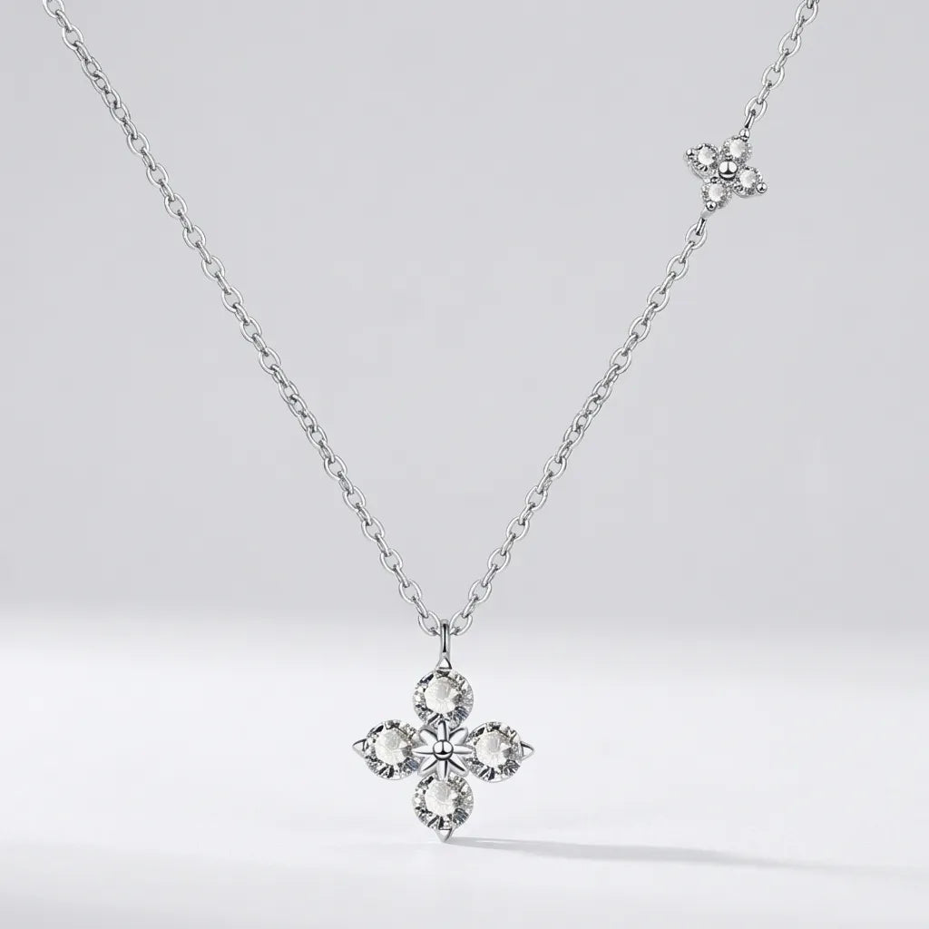 Emma Double Clover Crystal Necklace
