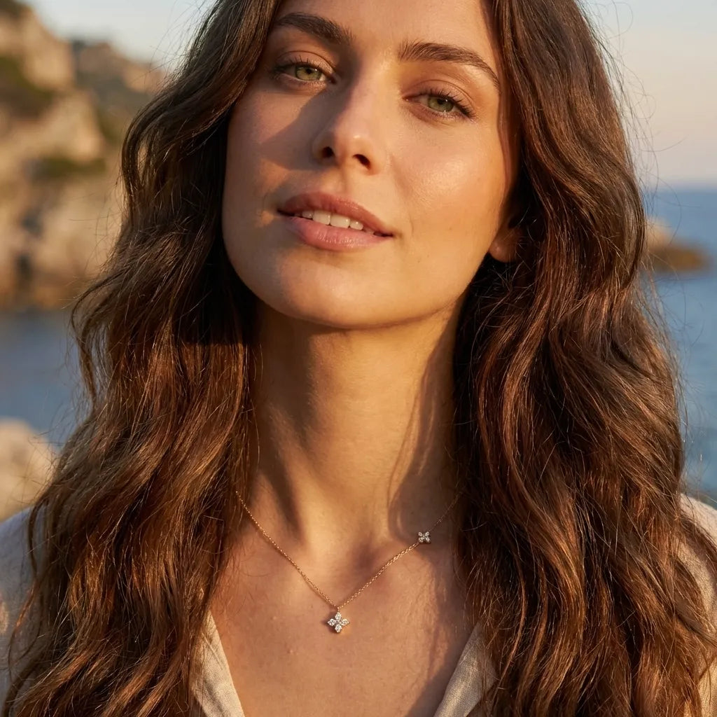 Emma Double Clover Crystal Necklace