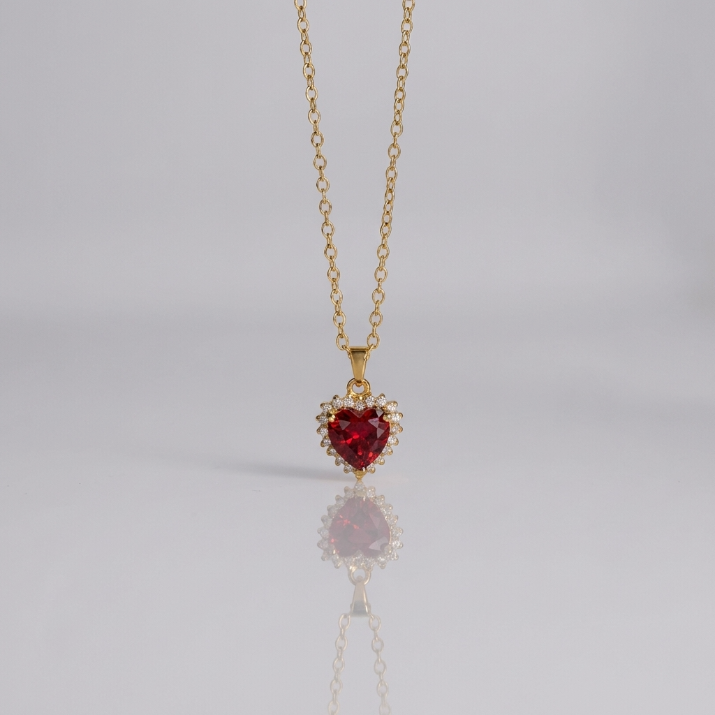 Catalina Pave Heart Necklace