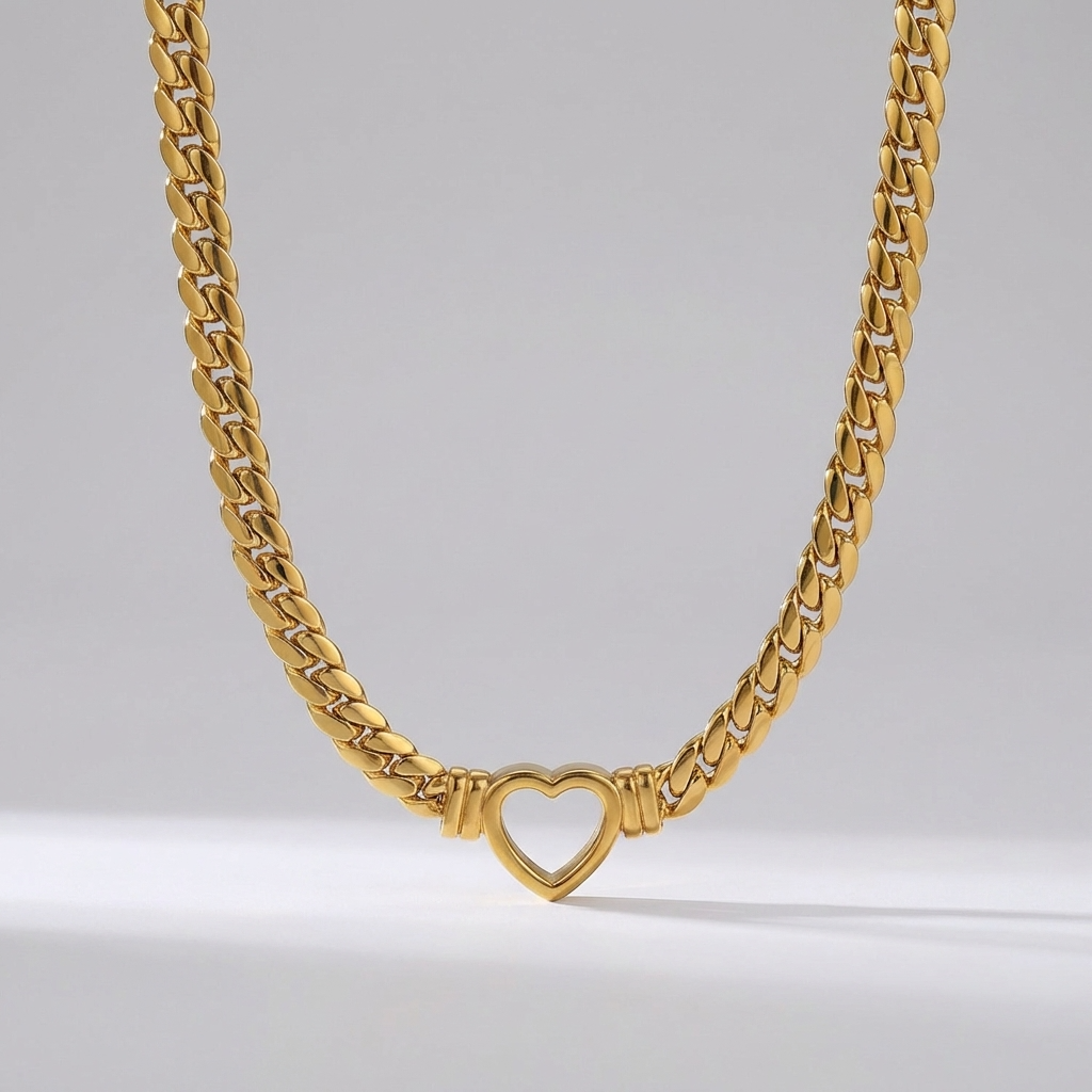Valentina Gold Heart Choker