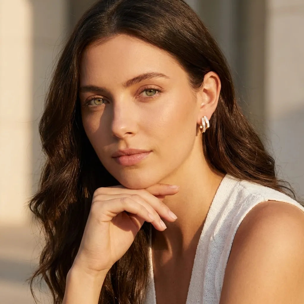 Olivia Pearl & Crystal Earrings