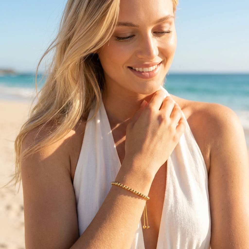 Beaded Gold Bracelet