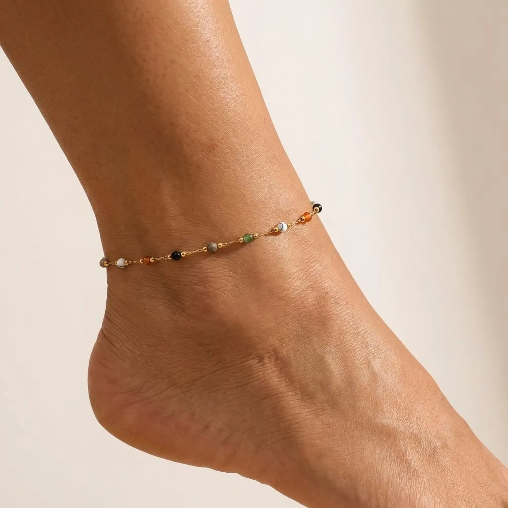 Aurélie Color Bead Anklet
