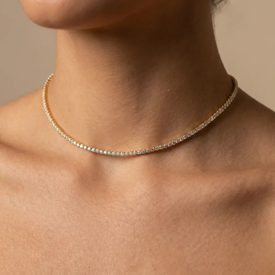 Emma Crystals Tennis Gold Choker