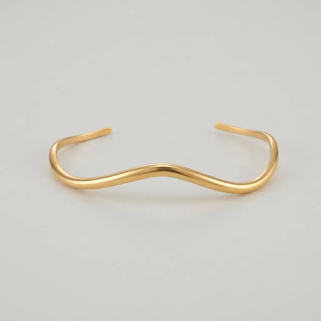 Lucinda Gold Wave Bangle