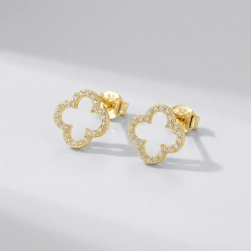 Daniella Crystal Clover Earrings