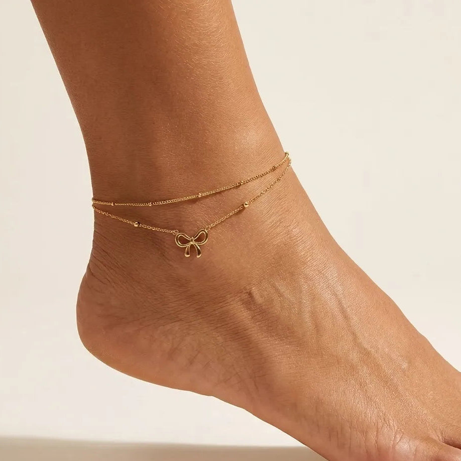 Aurélie Bow Charm Anklet