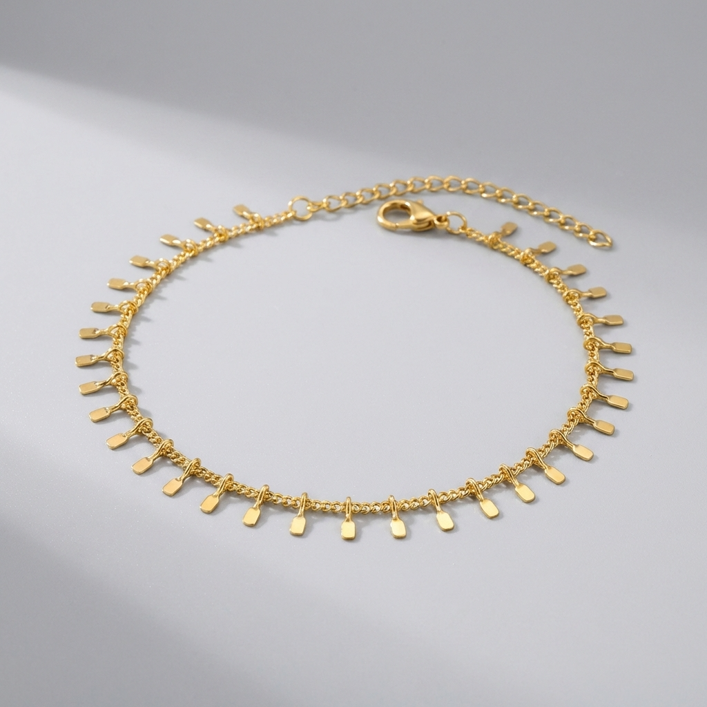 Aurélie Gold Tassel Anklet