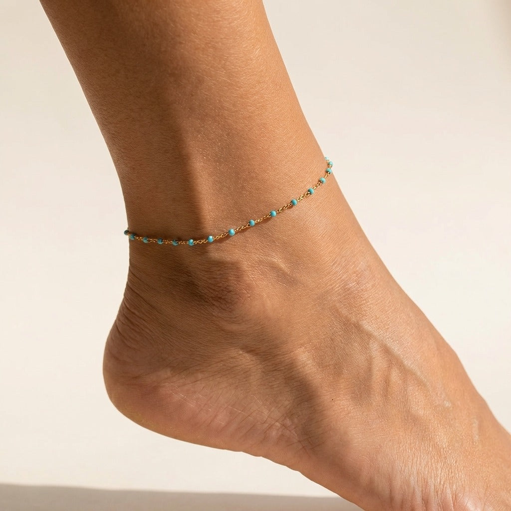 Capria Turquoise Chain Anklet