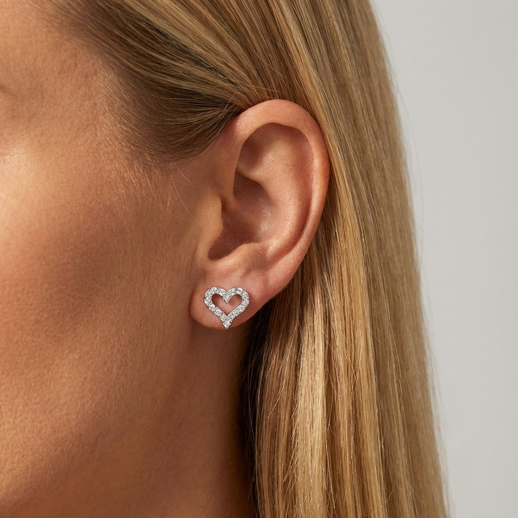 Daniella Crystal Heart Earrings