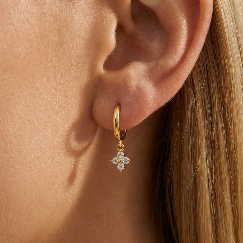 Emma Crystal Clover Earrings