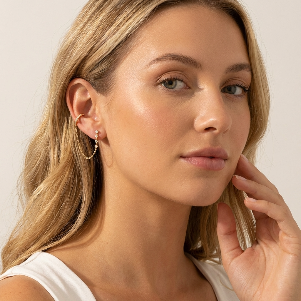 Andra Chain Cuff Earrings
