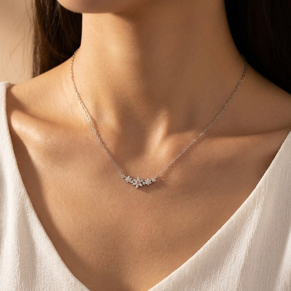 Camille Floral Sparkle Necklace