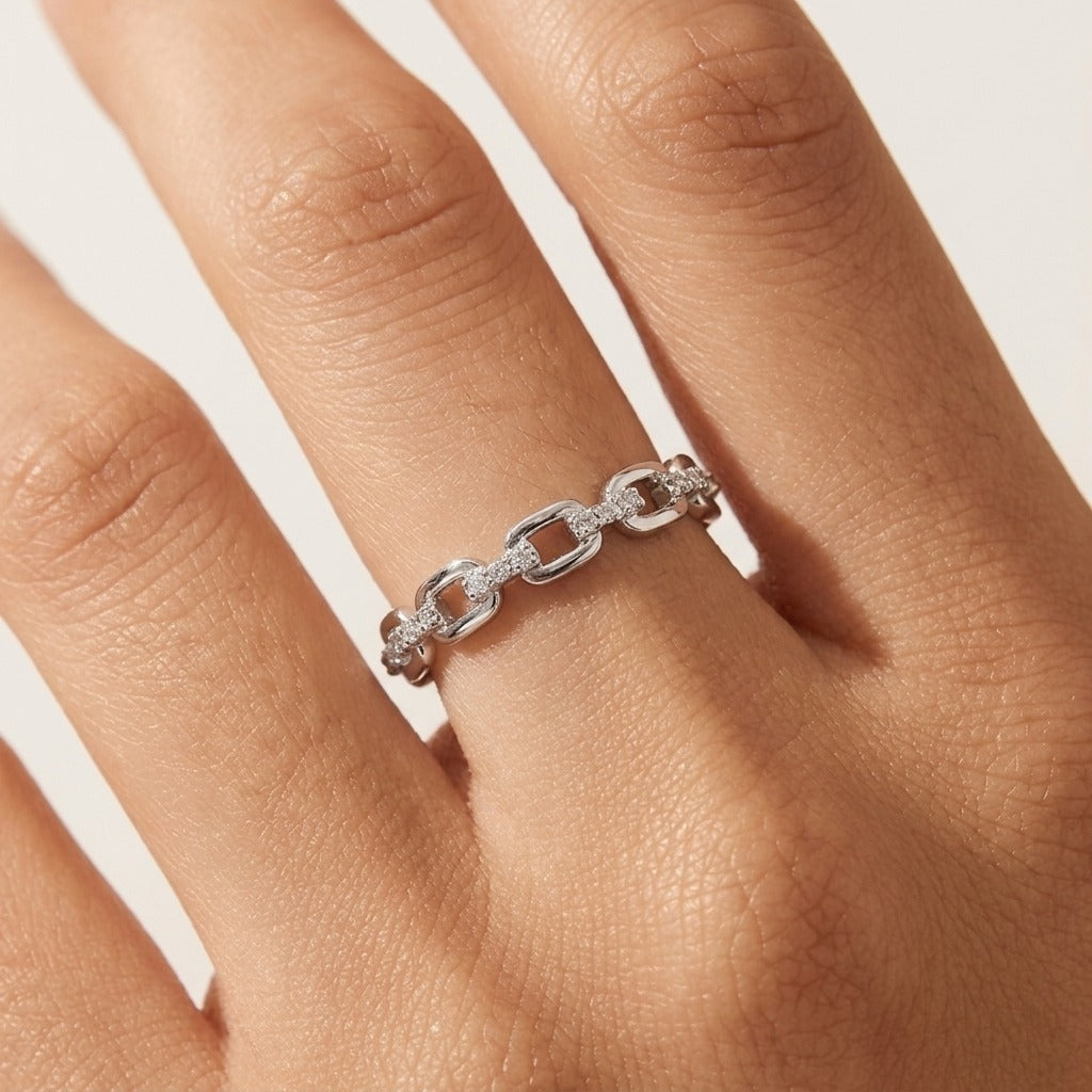 Ava Link Silver Ring