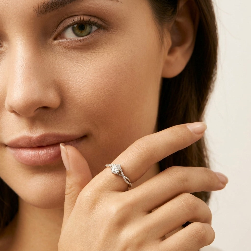 Vivienne Crystal Silver Ring