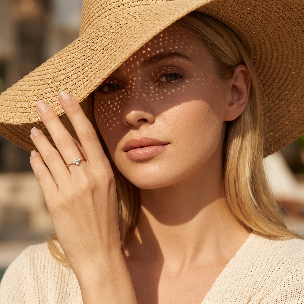 Chloe Crystal Clover Ring
