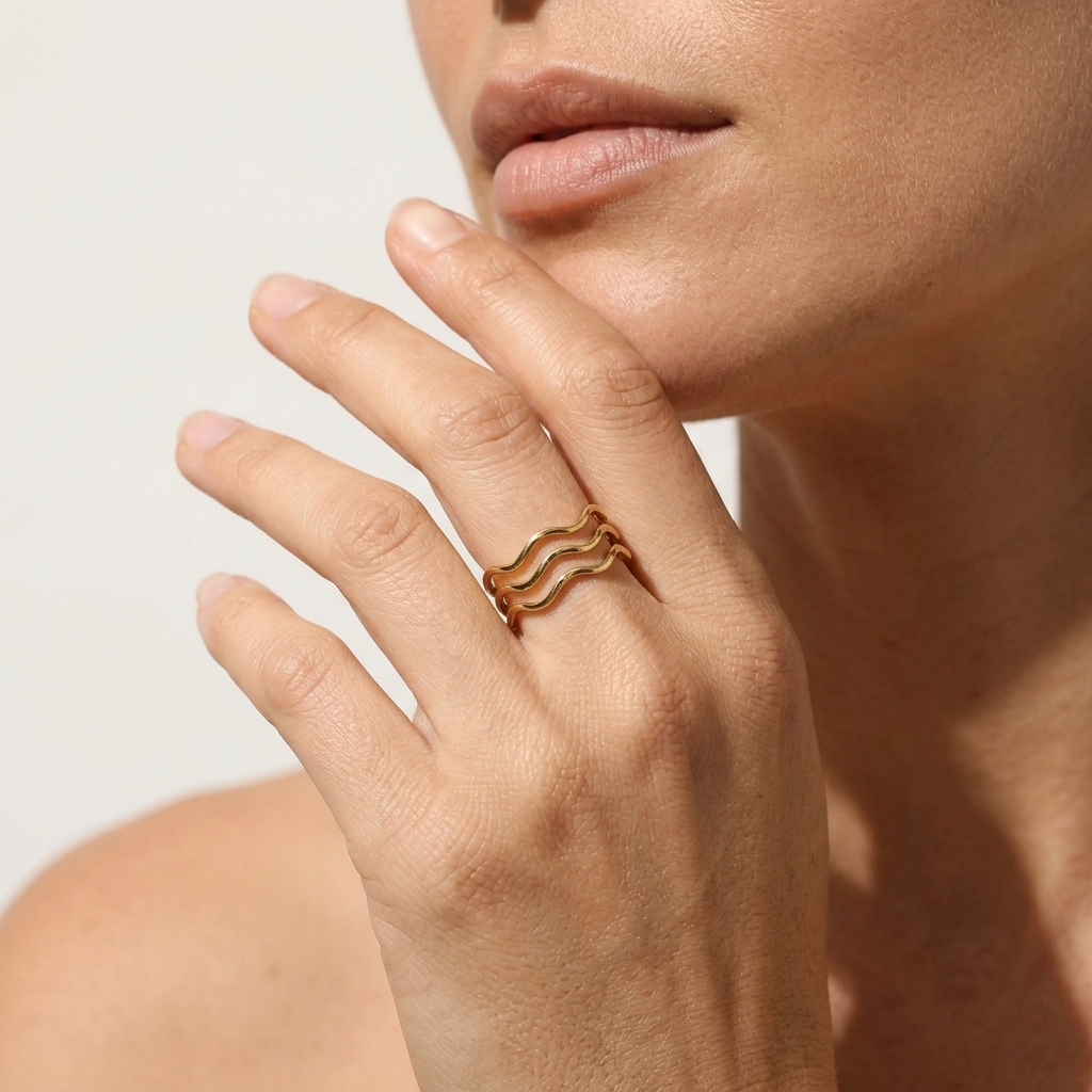 Sea Wave Gold Ring