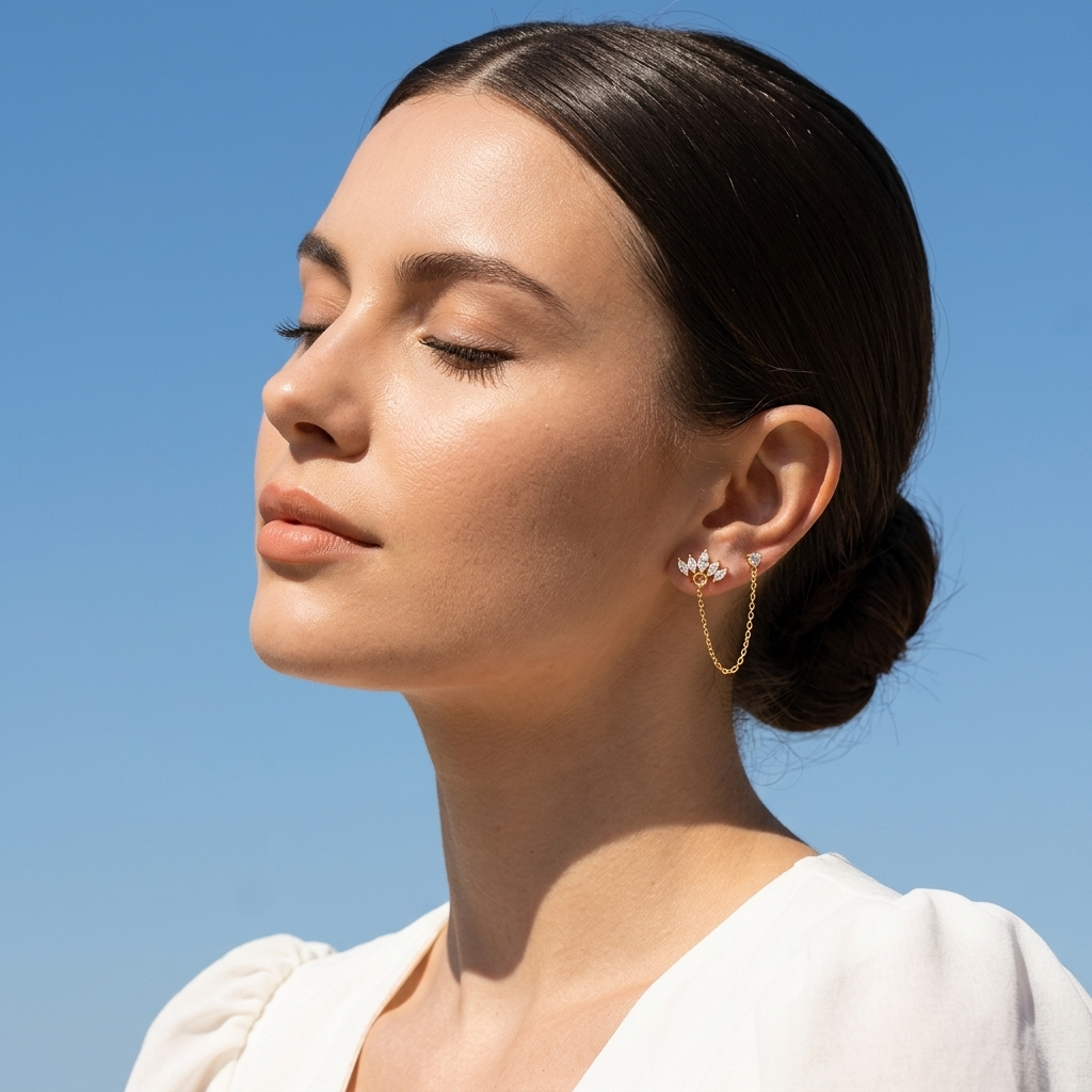 Colette Crown Crystals Gold Earring