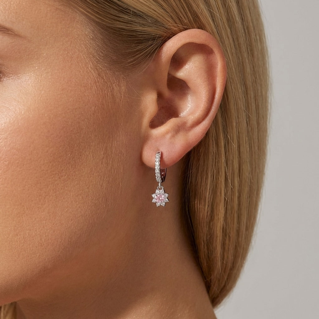 Élodie Rosé Crystal Hoops