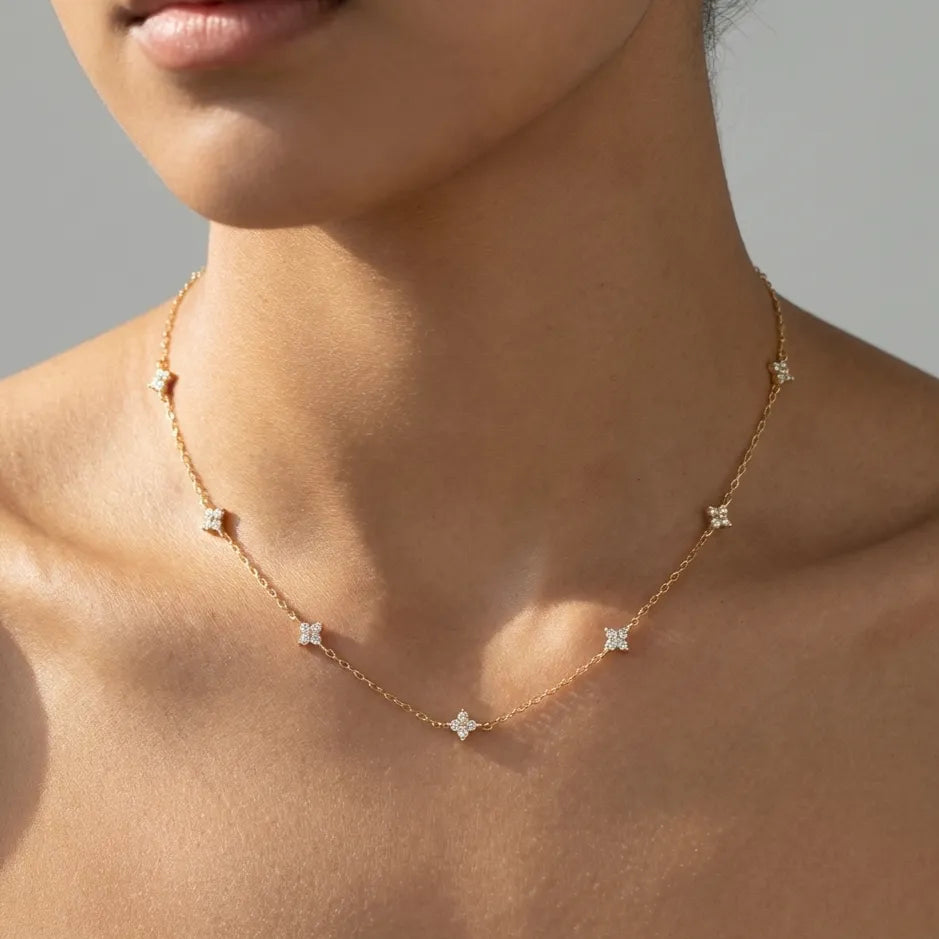 Mia Clover Crystal Necklace