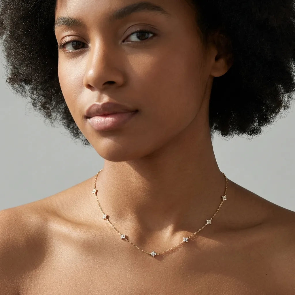 Emma Cluster Clover Necklace