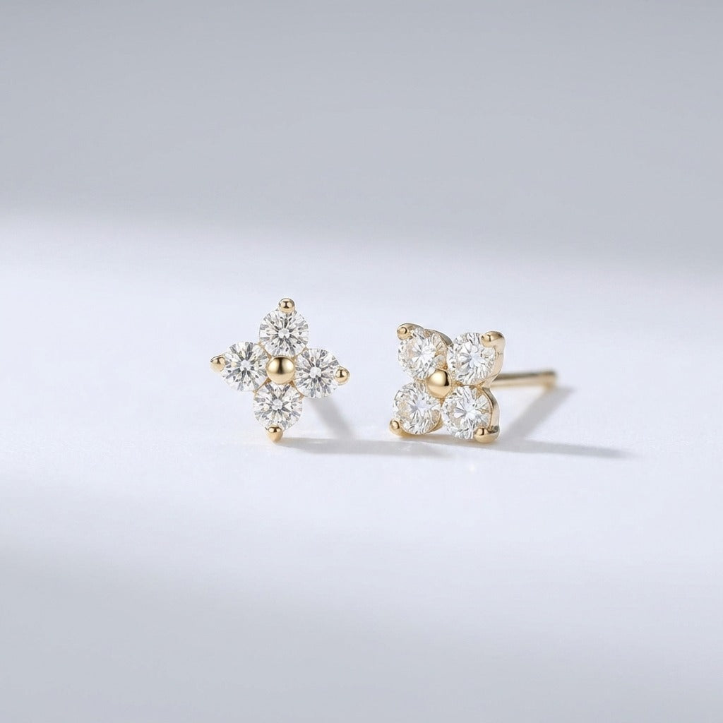 Emma Crystal Clover Studs