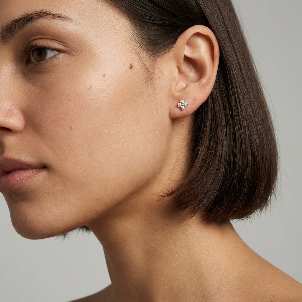 Emma Crystal Clover Studs