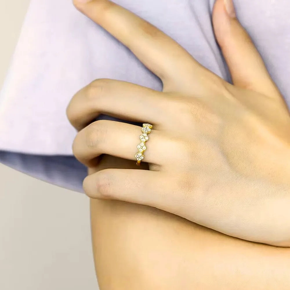 Lydia Cluster Clover Ring