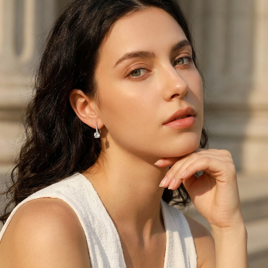 Luna Pavé Solitaire Earrings