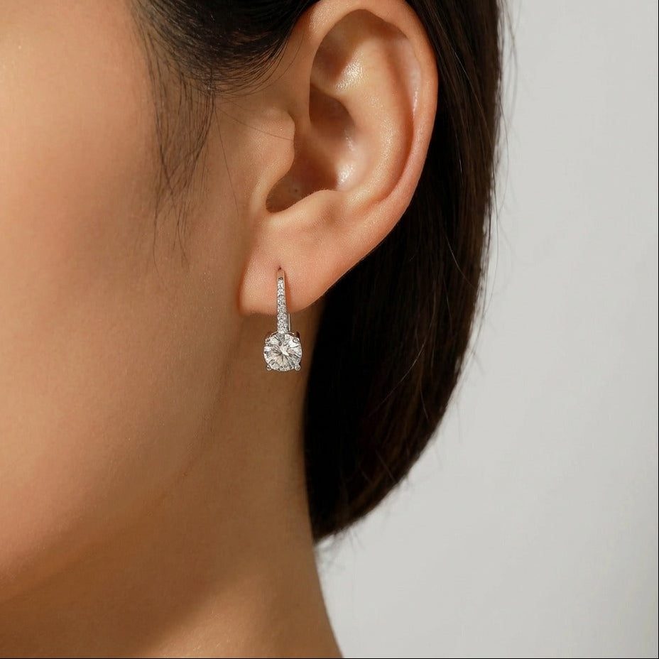 Luna Pavé Solitaire Earrings