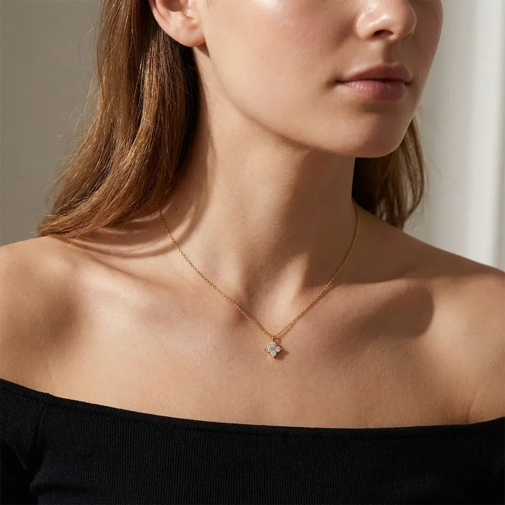 Chloe Crystal Clover Necklace