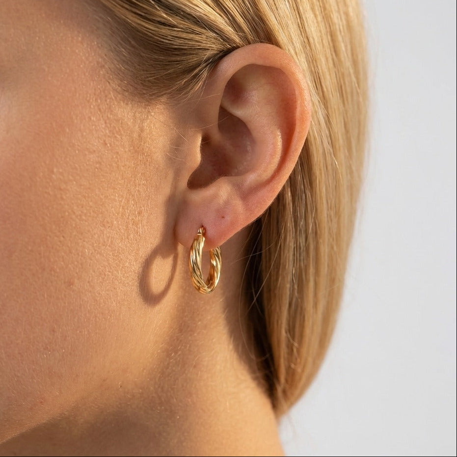 Camila Twist Gold Hoops