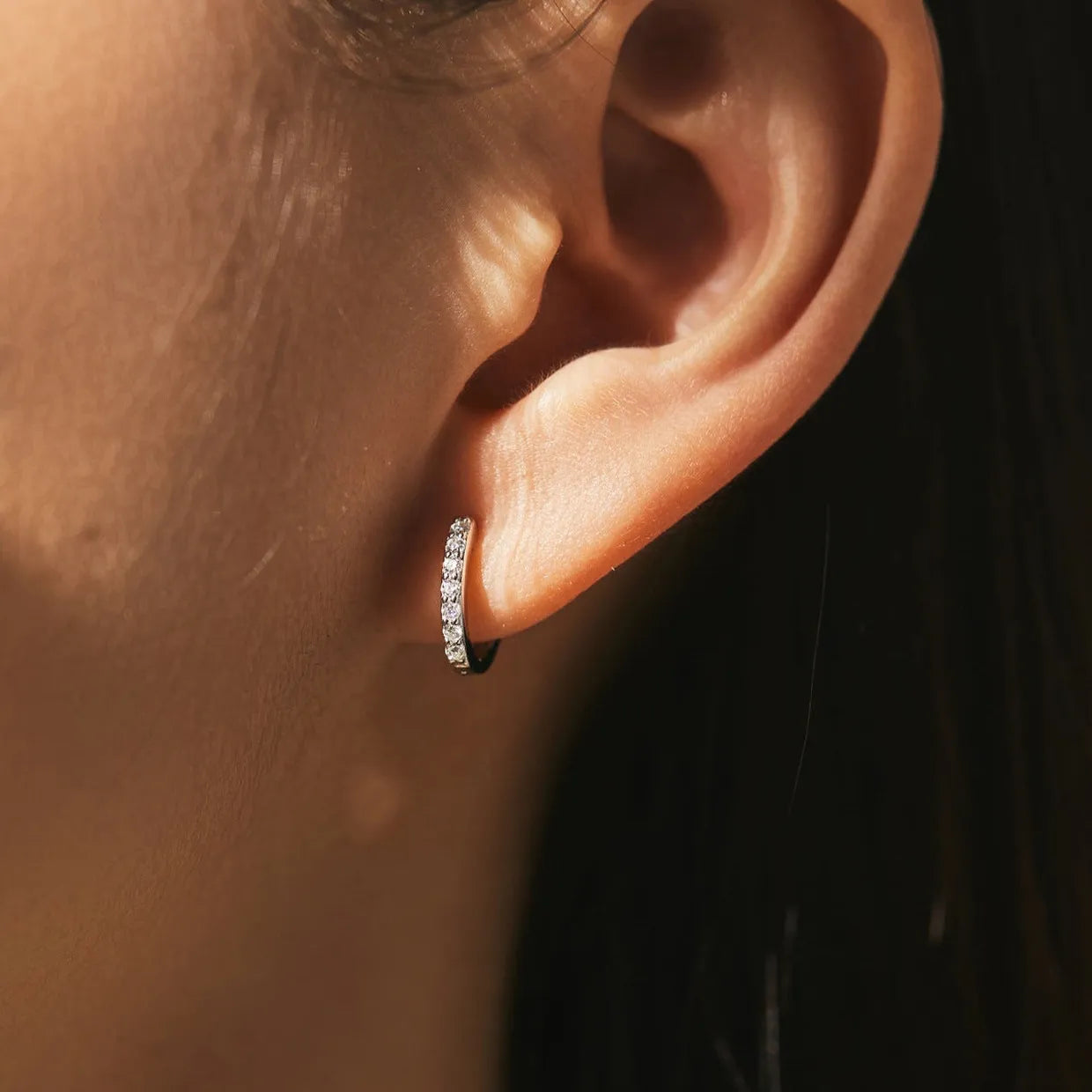 Emma Pavé Silver Hoops