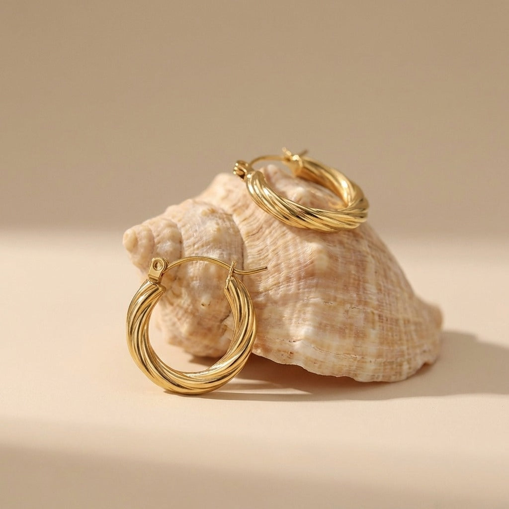 Camila Twist Gold Hoops