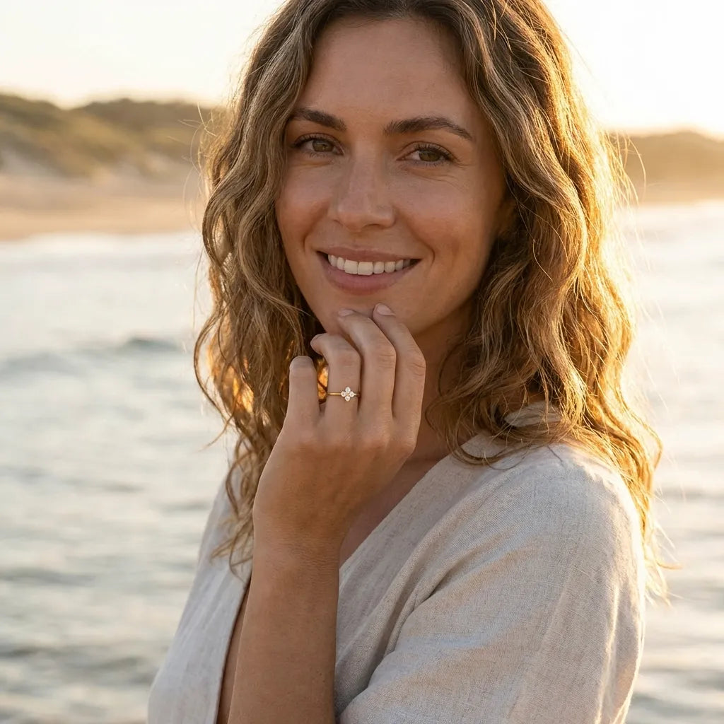 Chloe Crystal Clover Ring