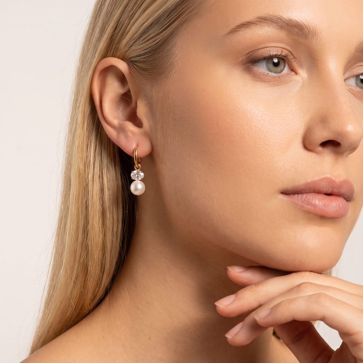 Pearl Dangle Huggies