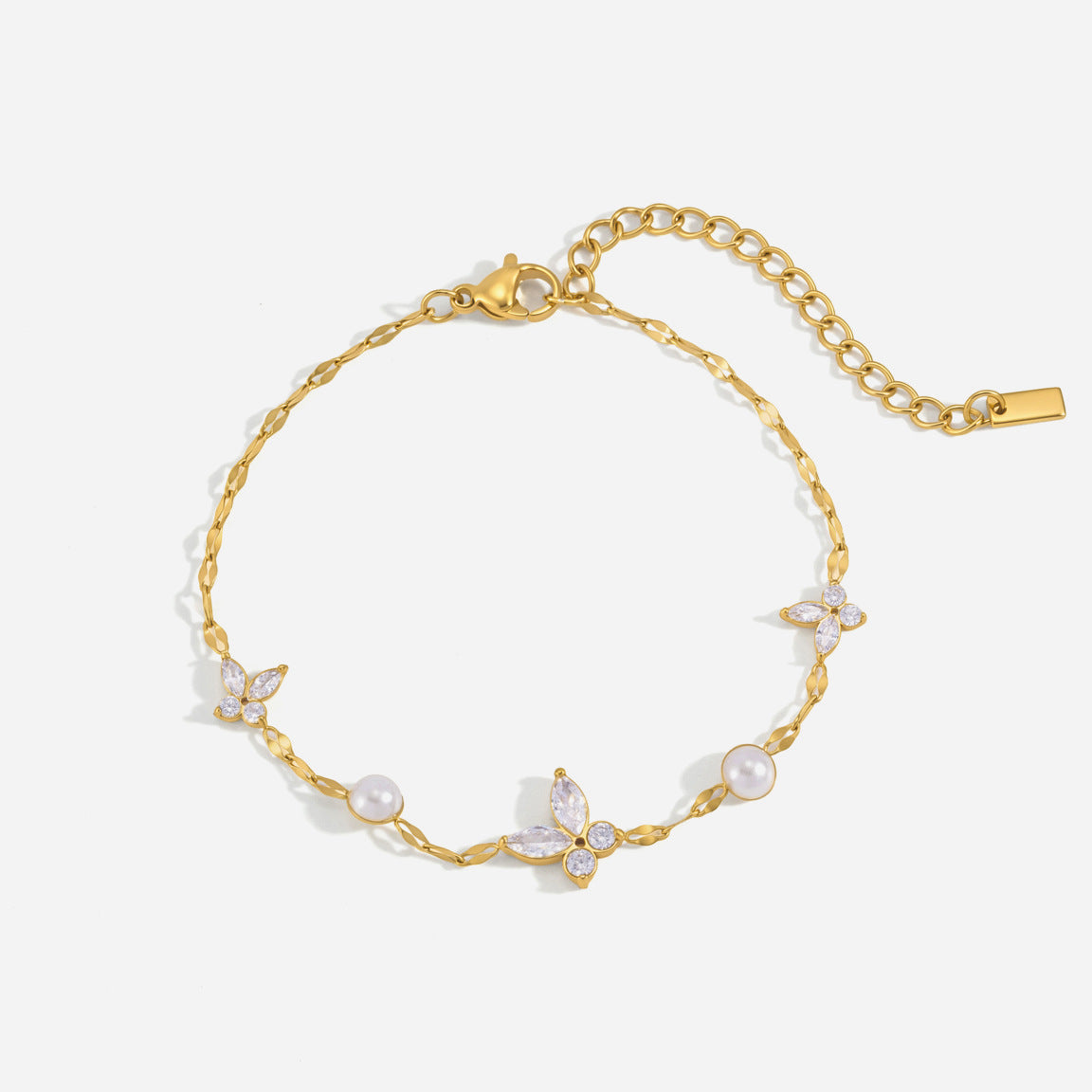 Butterfly & Pearl Bracelet