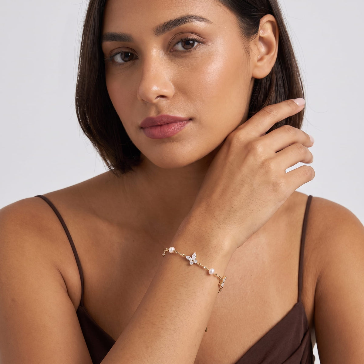 Butterfly & Pearl Bracelet