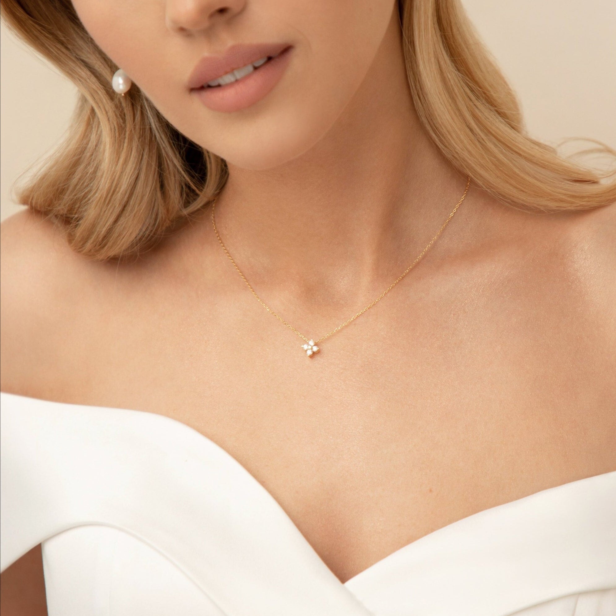 Chloe Crystal Clover Necklace