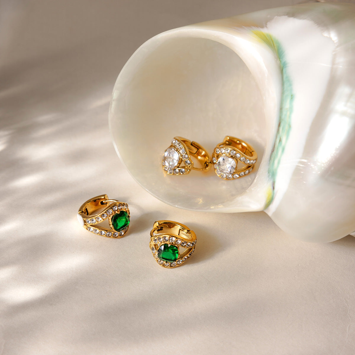 Green Split Halo Huggies