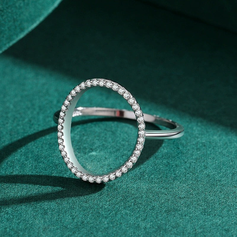 Luna Circle Silver Ring