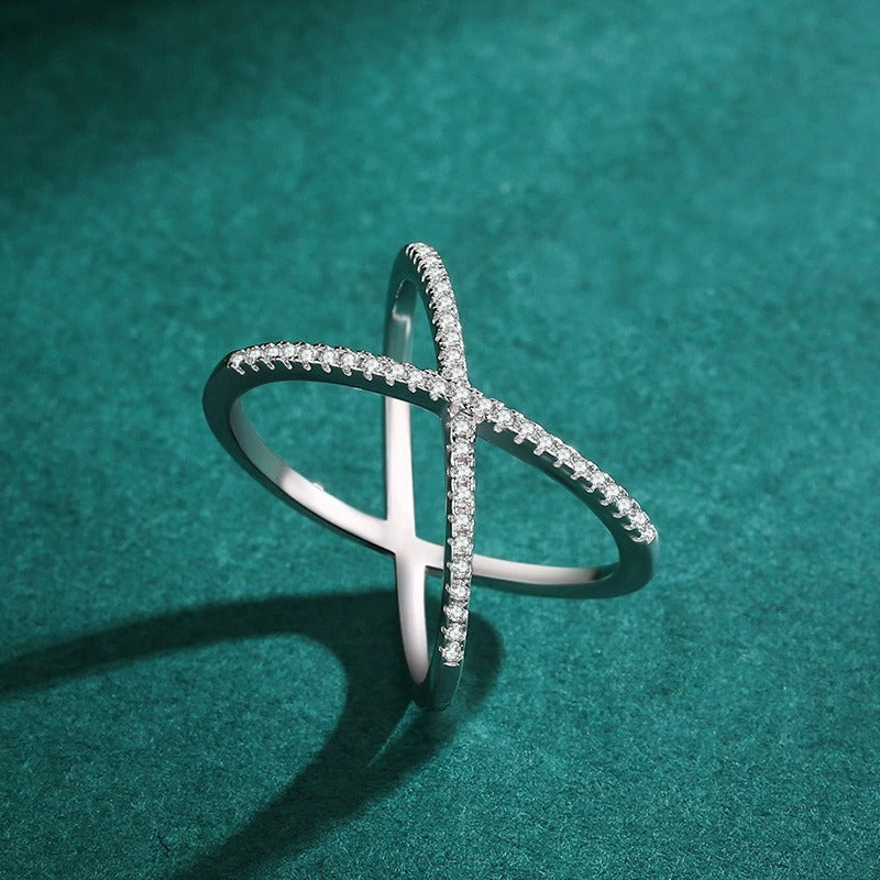 Celeste Pavé X Ring