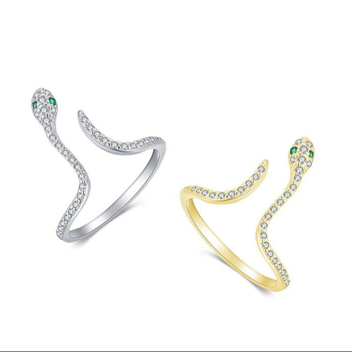 Liana Crystal Snake Ring