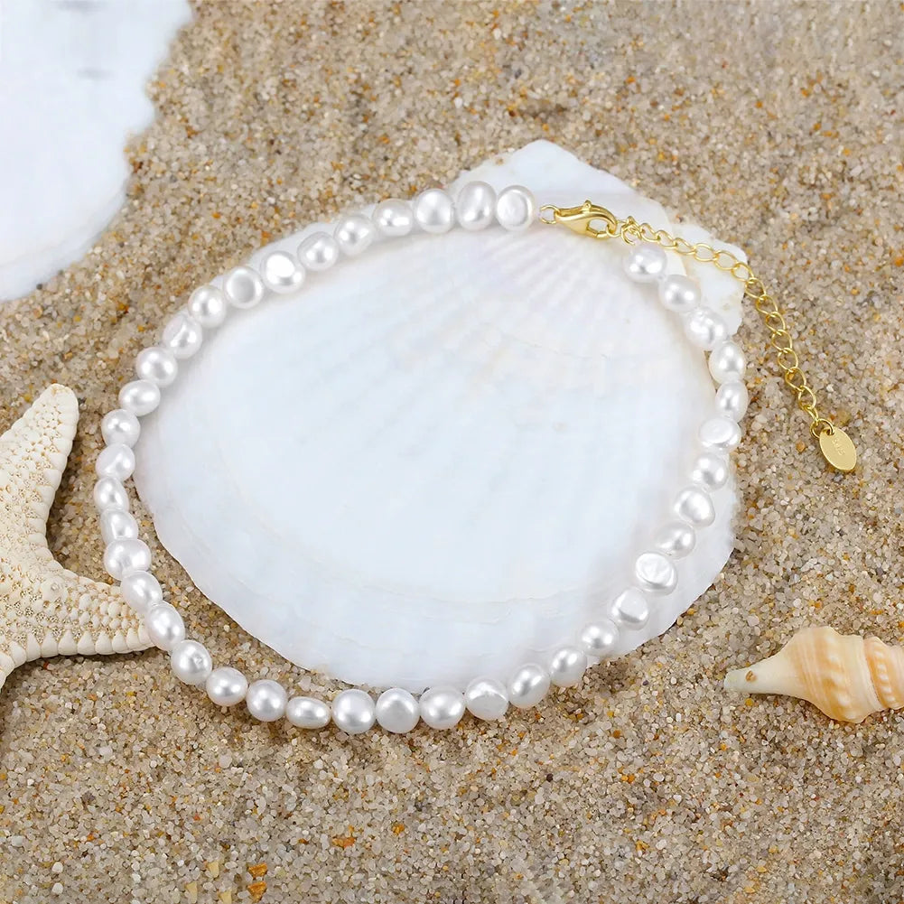 Olivia Organic Pearl Anklet