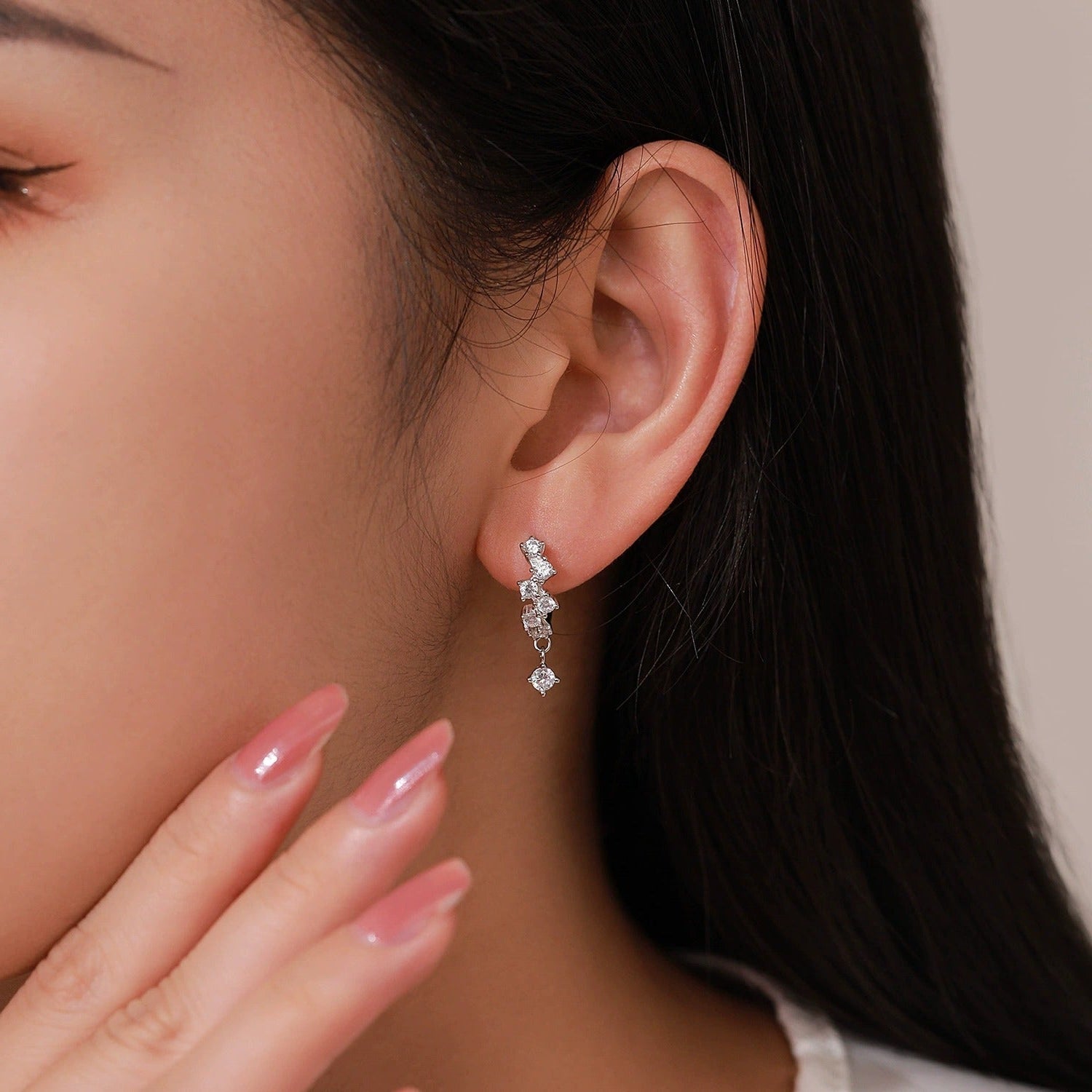 Lydia Crystal Drop Hoops